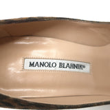 Manolo Blahnik BB 105 Pumps Leopard Print Suede Size 38 Pointed Toe Heels