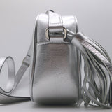 Gucci Blondie Interlocking G Small Crossbody Bag Silver Metallic Leather