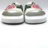 Dolce & Gabbana Rose Print Pool Slides White Rubber Size 36