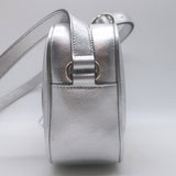 Gucci Blondie Interlocking G Small Crossbody Bag Silver Metallic Leather