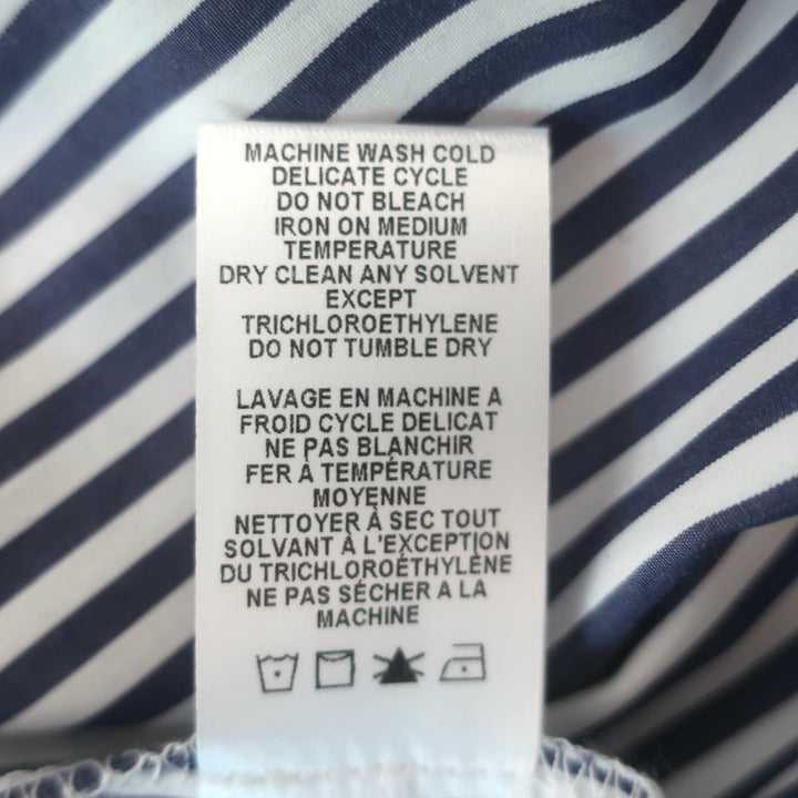 TWP Next Ex Striped Double-Cuff Shirt Blue/White Cotton Size Medium/Large