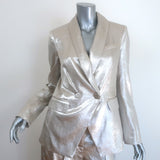 Veronica Beard Metallic Suit Silver Size 4 Jagger Jacket & Millicent Pants NEW