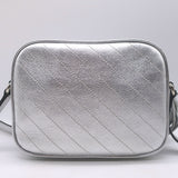 Gucci Blondie Interlocking G Small Crossbody Bag Silver Metallic Leather