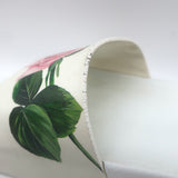 Dolce & Gabbana Rose Print Pool Slides White Rubber Size 36