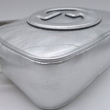 Gucci Blondie Interlocking G Small Crossbody Bag Silver Metallic Leather