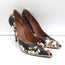 Givenchy Butterfly Floral Print Pumps Black Leather Size 38 Pointed Toe Heels