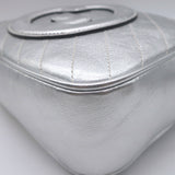 Gucci Blondie Interlocking G Small Crossbody Bag Silver Metallic Leather