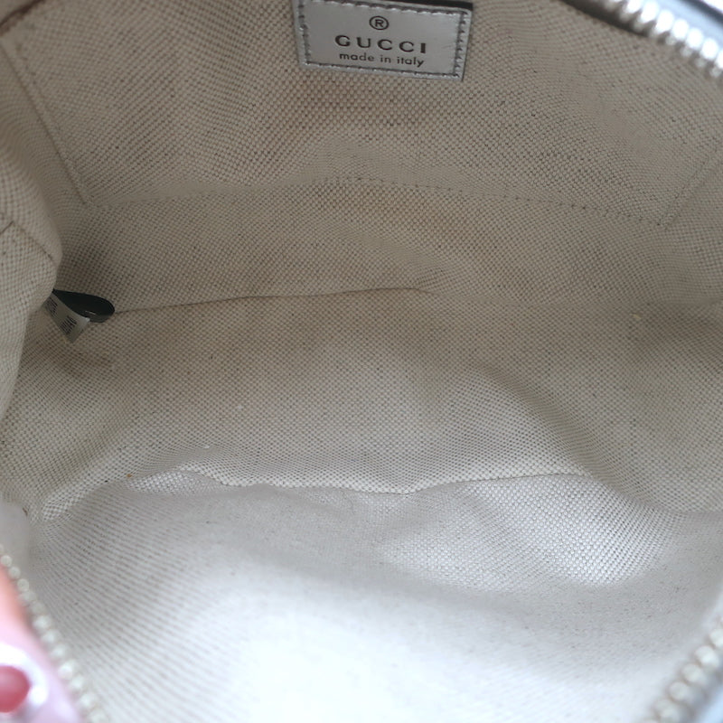 Gucci Blondie Interlocking G Small Crossbody Bag Silver Metallic Leather