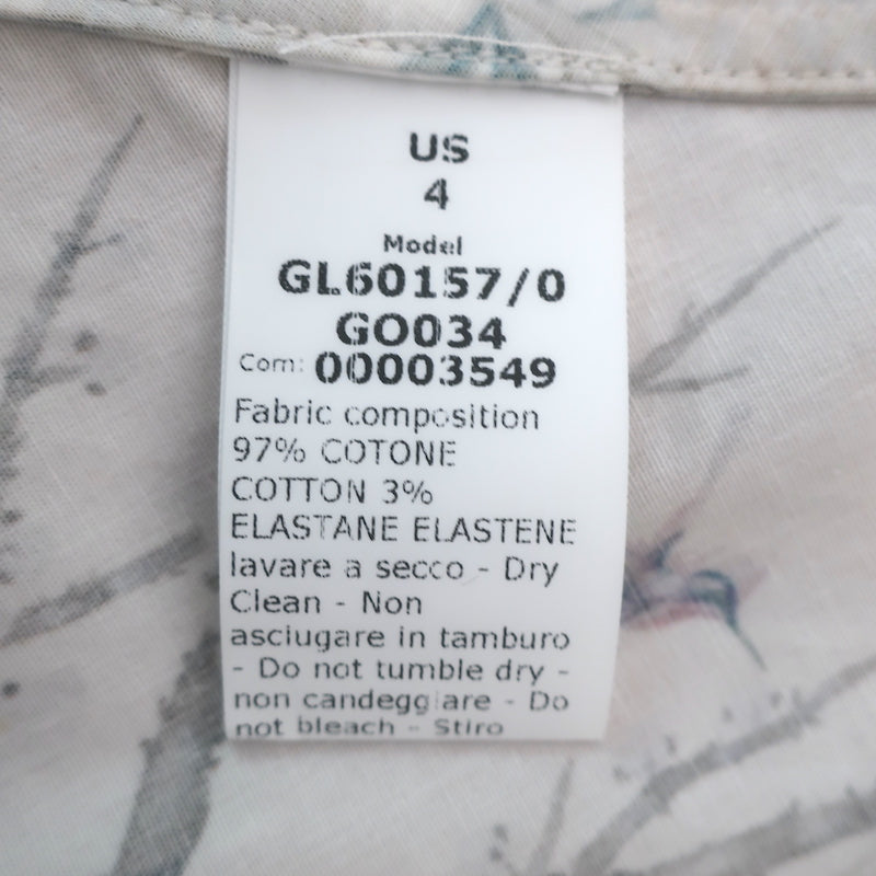 G. Label by goop Sheely Puff Sleeve Midi Dress Cream Butterly Print Size 4