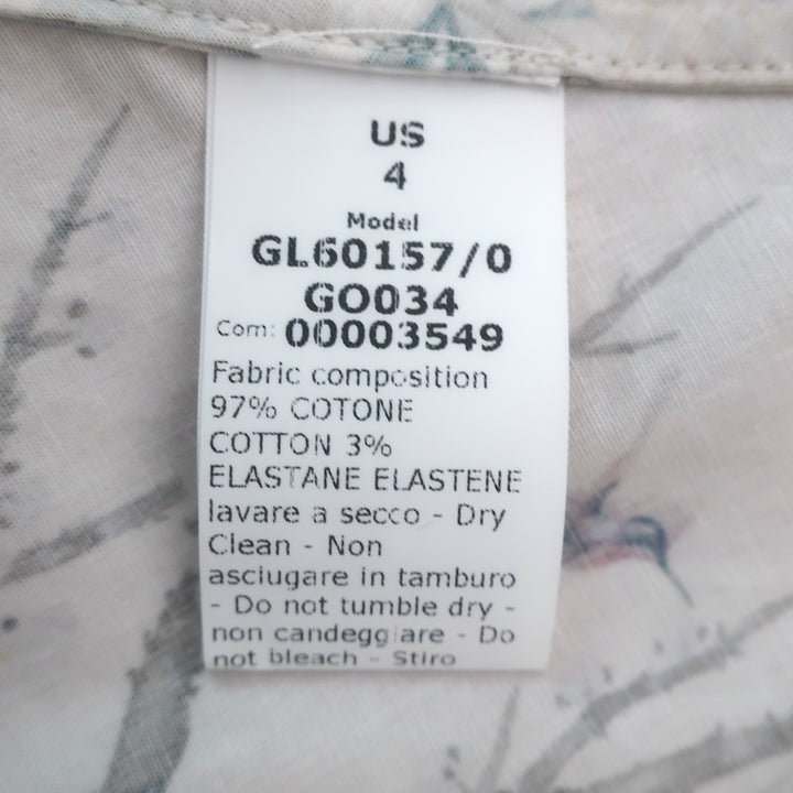 G. Label by goop Sheely Puff Sleeve Midi Dress Cream Butterly Print Size 4