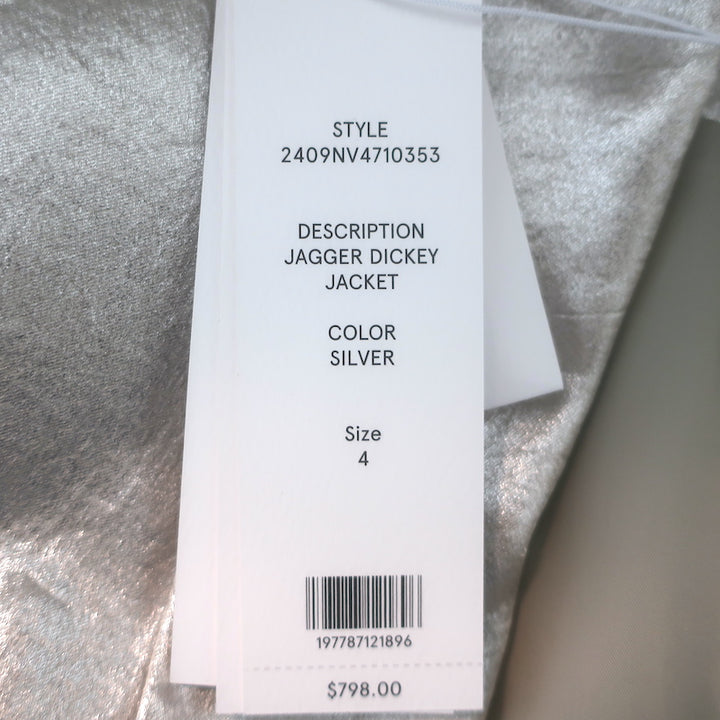 Veronica Beard Metallic Suit Silver Size 4 Jagger Jacket &amp; Millicent Pants NEW