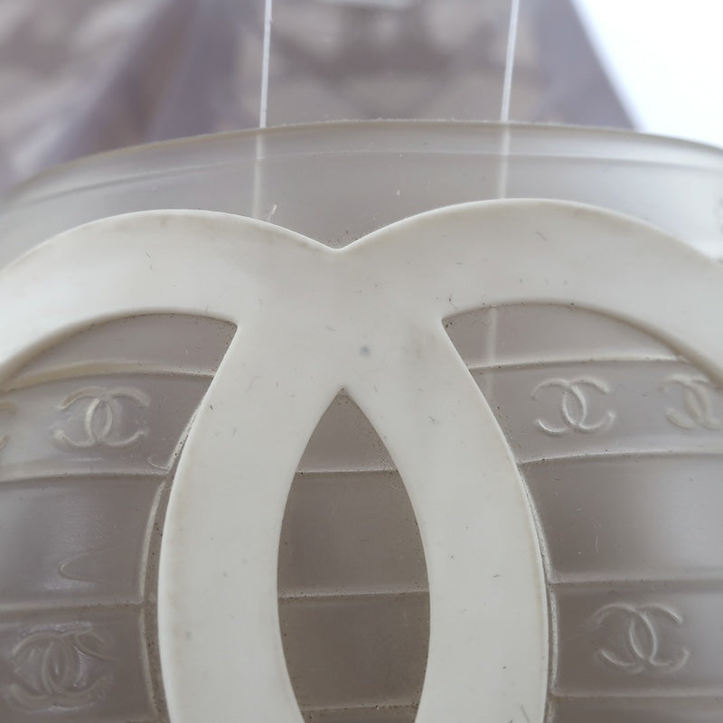Chanel CC Jelly Pool Slide Sandals Clear Rubber Size 37