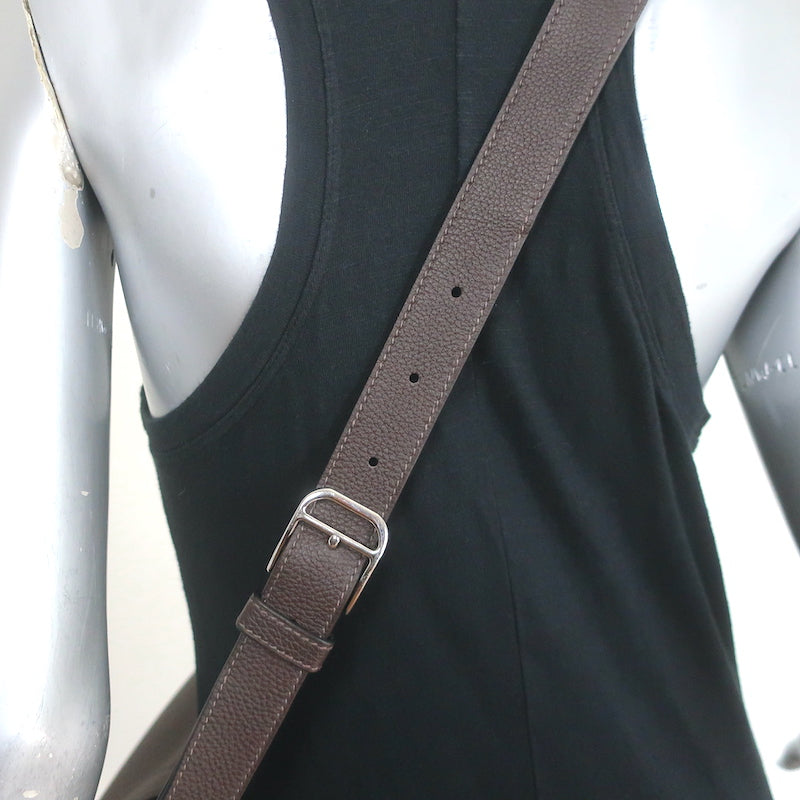 Hermes Steve Light Messenger Bag Dark Brown Togo Leather