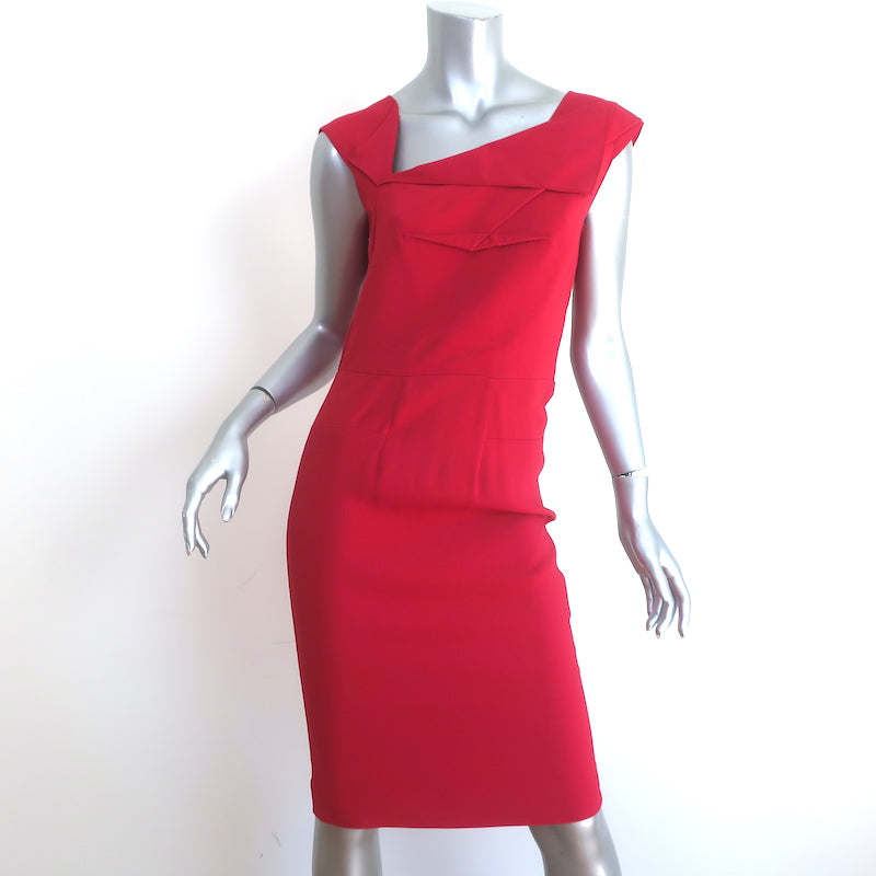 Roland Mouret for Neiman Marcus Asymmetric Sheath Dress Red Crepe Size Celebrity Owned Roland Mouret for Neiman Marcus Asymmetric Sheath Dress Red Crepe Size Celebrity Owned