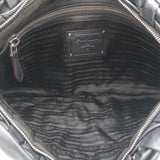 Prada Woven Leather Large Clutch Bag Pewter Metallic Leather