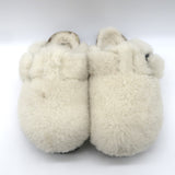 Birkenstock Papillio Boston Big Buckle Shearling Teddy Clogs Cream Size 36