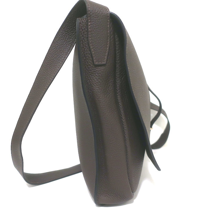 Hermes Steve Light Messenger Bag Dark Brown Togo Leather