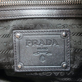 Prada Woven Leather Large Clutch Bag Pewter Metallic Leather