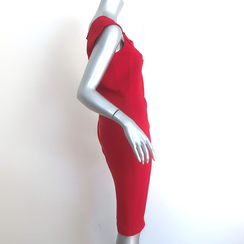 Roland Mouret for Neiman Marcus Asymmetric Sheath Dress Red Crepe Size Celebrity Owned Roland Mouret for Neiman Marcus Asymmetric Sheath Dress Red Crepe Size Celebrity Owned