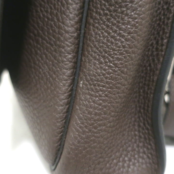 Hermes Steve Light Messenger Bag Dark Brown Togo Leather