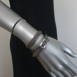 Hermes Behapi Double Tour Reversible Wrap Bracelet Black/Gris Etain Size Small