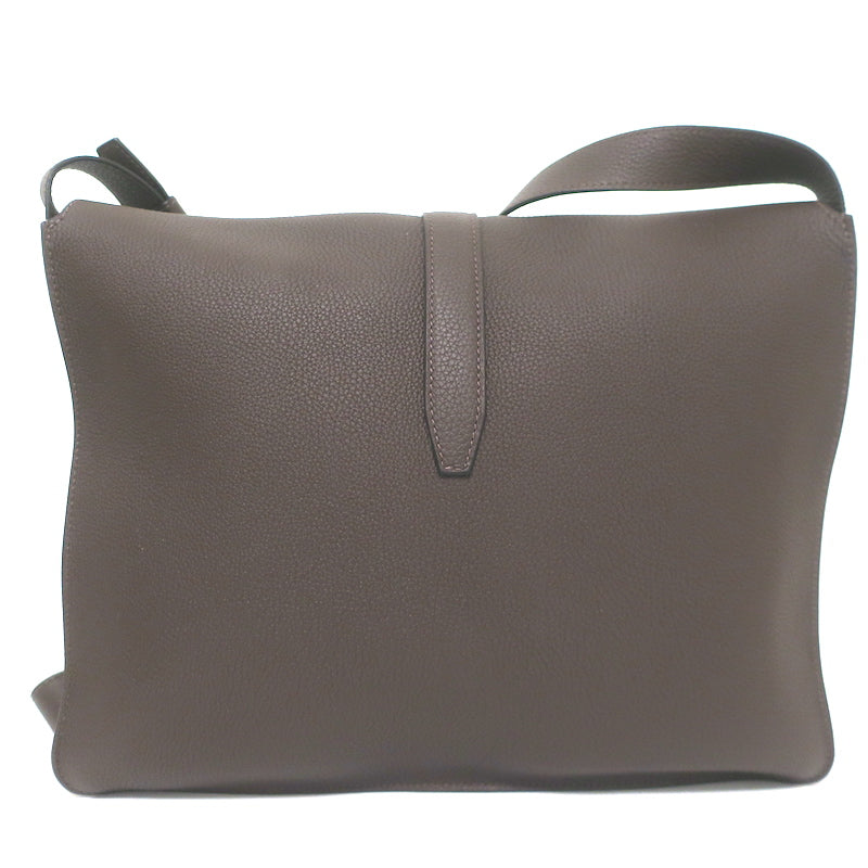 Hermes Steve Light Messenger Bag Dark Brown Togo Leather