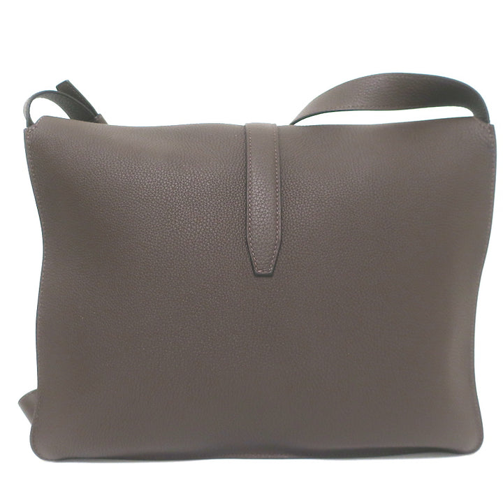 Hermes Steve Light Messenger Bag Dark Brown Togo Leather