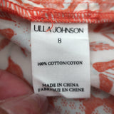 Ulla Johnson Imari Puff Sleeve Top Orange Floral Print Poplin Size 8