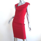 Roland Mouret for Neiman Marcus Asymmetric Sheath Dress Red Crepe Size US 6