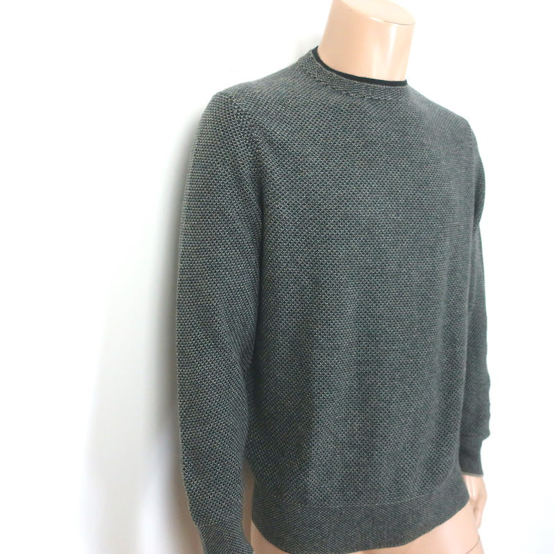 Loro Piana Varallo Honeycomb Knit Baby Cashmere Sweater Forest Green Size 52