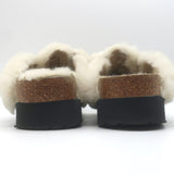 Birkenstock Papillio Boston Big Buckle Shearling Teddy Clogs Cream Size 36