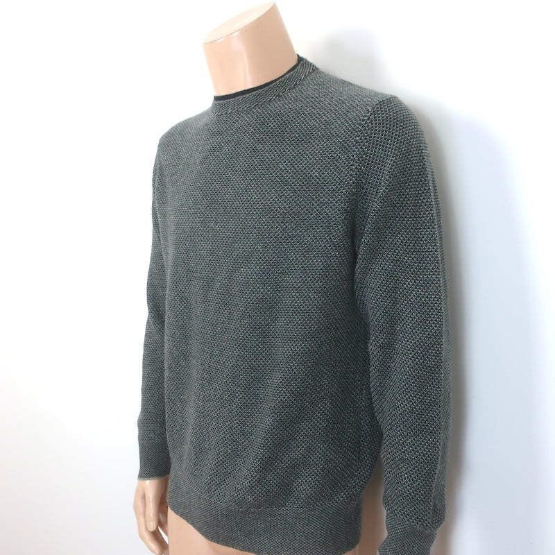 Loro Piana Varallo Honeycomb Knit Baby Cashmere Sweater Forest Green Size 52