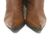 Giuseppe Zanotti Knee High Pointed Toe Boots Brown Leather Size 36.5