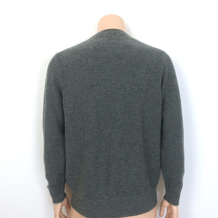 Loro Piana Varallo Honeycomb Knit Baby Cashmere Sweater Forest Green Size 52