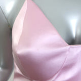 Gucci Duchesse Satin Midi Dress Pink Silk Size 36