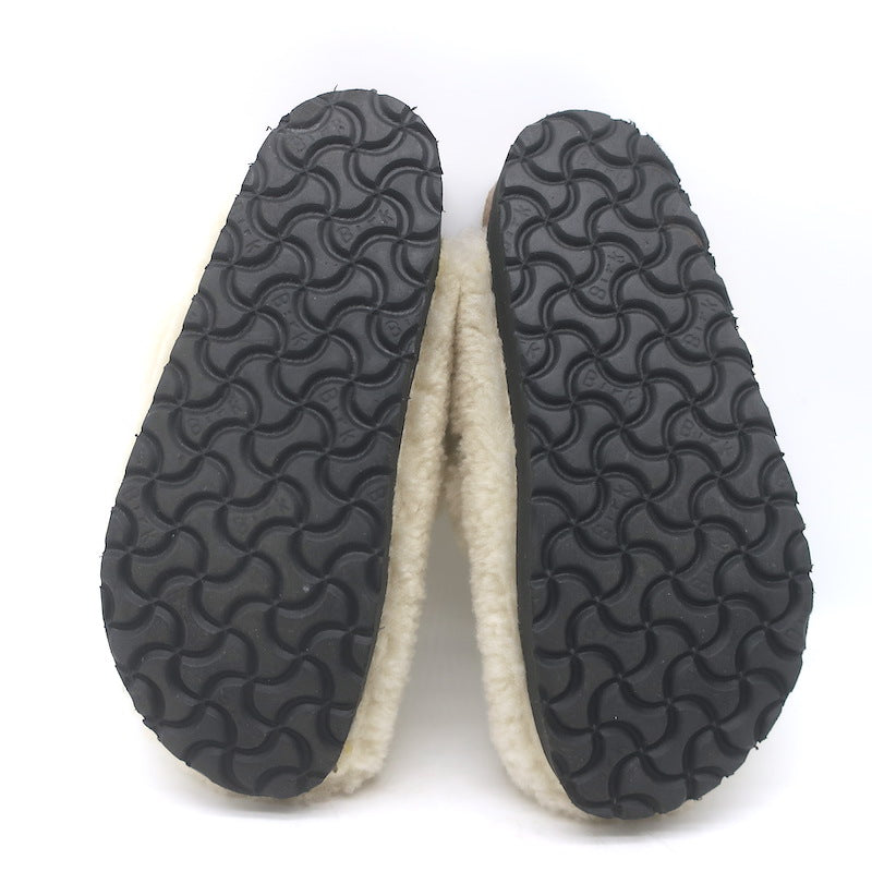 Birkenstock Papillio Boston Big Buckle Shearling Teddy Clogs Cream Size 36