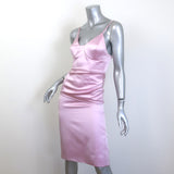 Gucci Duchesse Satin Midi Dress Pink Silk Size 36