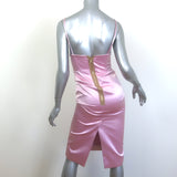 Gucci Duchesse Satin Midi Dress Pink Silk Size 36