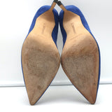 Manolo Blahnik BB 105 Pumps Blue Suede Size 38 Pointed Toe Heels