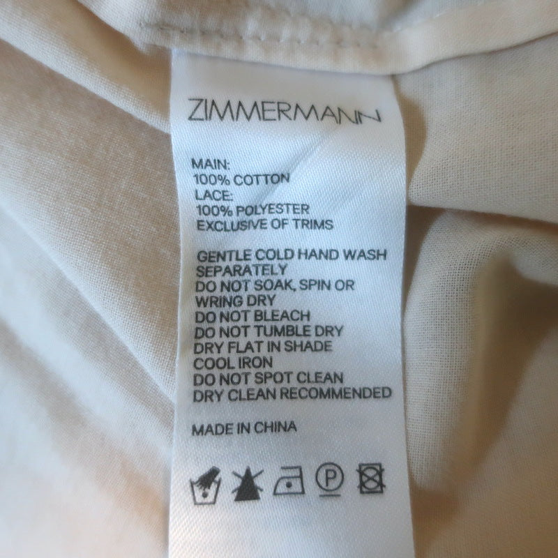 Zimmermann Laelia Diamond Flutter Mini Dress Meadow Floral Print Cotton Size 1