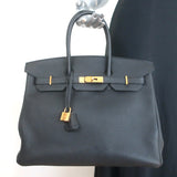 Hermes Birkin 35 Noir Togo Leather Gold Hardware
