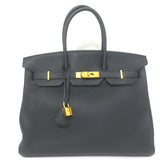 Hermes Birkin 35 Noir Togo Leather Gold Hardware