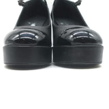 Chanel Pearl-CC Patent Cap Toe Platform Mary Jane Pumps Black Leather Size 36