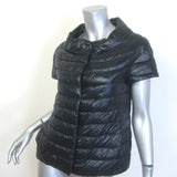 Herno Emilia Cap Sleeve Down Puffer Jacket Black Size 40