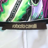 Roberto Cavalli Ruffle-Trimmed Tank Top Multicolor Printed Jersey Size 40