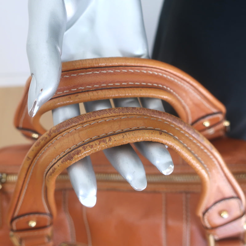 Marc Jacobs Expandable Satchel Brown Leather Medium Shoulder Bag