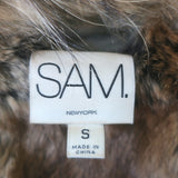 SAM Fur-Lined Utility Jacket Khaki Green Coated Canvas Size Small