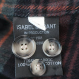 Isabel Marant Etoile Ilaria Plaid Ruffle Neck Flannel Shirt Green/Brown Size 36