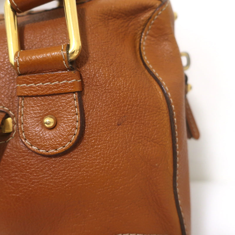 Marc Jacobs Expandable Satchel Brown Leather Medium Shoulder Bag