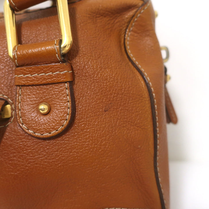 Marc Jacobs Expandable Satchel Brown Leather Medium Shoulder Bag
